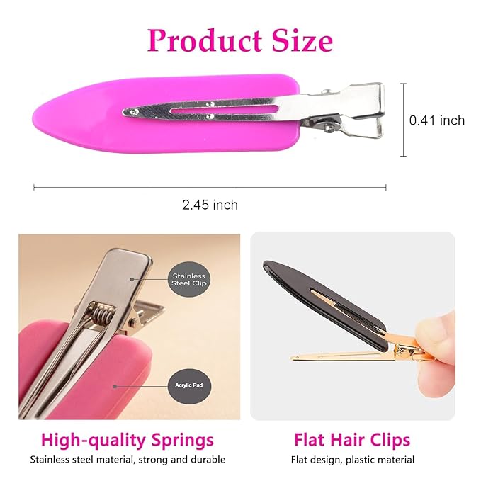 No Crease Hair Clips Makeup Pin Curl Clip Bulk 40Pcs Multicolor No Bend Dent Bang Creaseless Hair Clips for Makeup Application Bangs Hairpin Setting Pins Clip for Women Styling (Yellow)