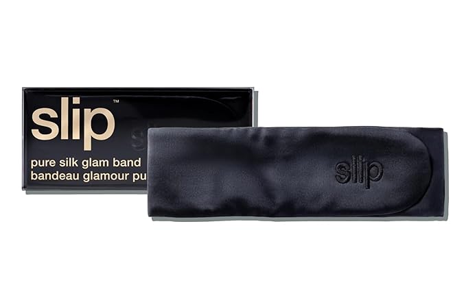 SLIP Glam Band Black – Ultra-Smooth Hair Tie for Gentle Hold, Prevents Creases & Breakage, Ideal for Sleep, Workouts & Everyday Styling, Durable & Luxurious Hair Accessory