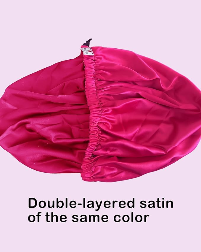 Hair Bonnets 3Pcs Satin Bonnet For Sleeping Silky Bonnets Womens Silk Bonnet Night Caps Curly Hair Sleep Cap For Women