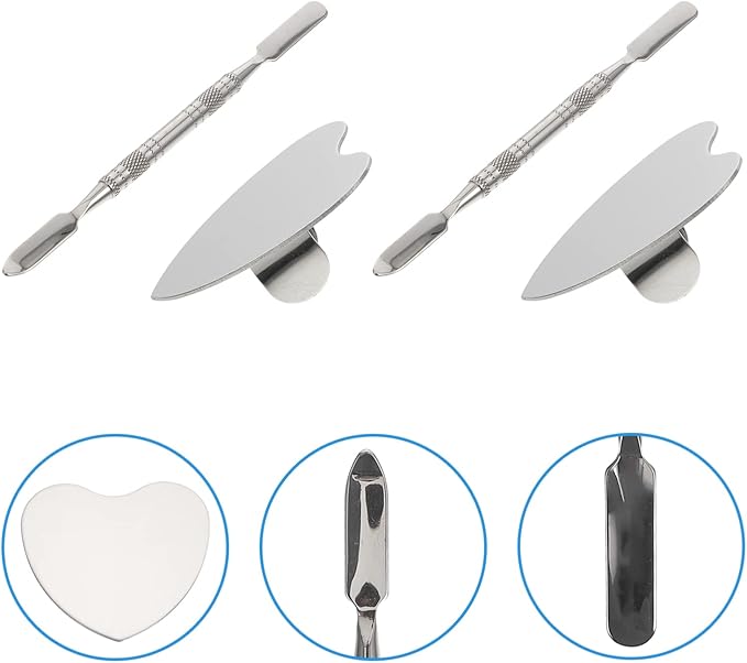 2 Sets Ring Palette Small Love Heart Tray Drawing Tray Cream Mixing Makeup Paint Small Drawing Plates Foundation Mixing Artist Painting Watercolor Painting Nail Stainless Steel