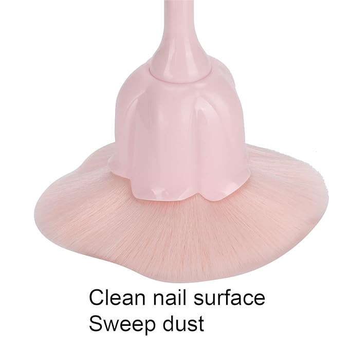 Nail Dust Brush Rose Shaped Elegant Nail Cleaning Dust Removal Makeup Loose Powder Blush Brush for Nail Salon and Household Use(08)