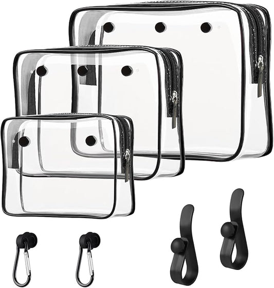 Clear Insert Bag Accessories for Beach Tote Bag, Clear Travel Storage Inner Pouch for Cosmetic, Toiletry & Makeup Brush Organizer Divider