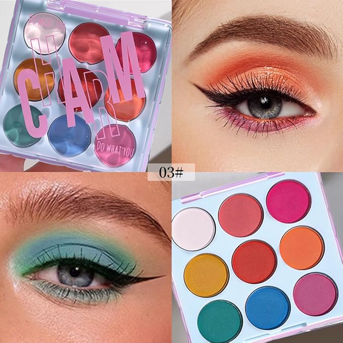 High Pigment 9-Color Rainbow Nude Brown Eyeshadow Palette–Matte, Shimmer & Glitter Shades Eye Shadow Kit,Long-Lasting Warm Neutrals for Soft Glam&Daily Wear,Blendable Travel-Friendly