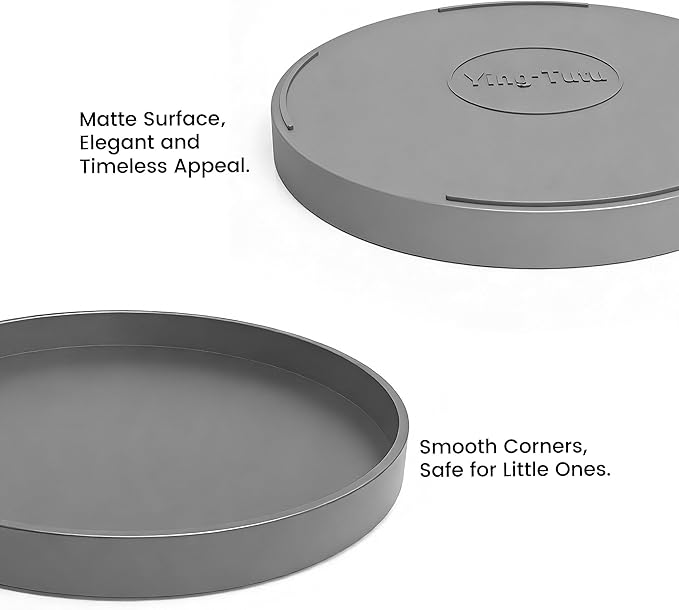 1 Pack 9" Bathroom and Vanity Tray, ABS Bathroom Counter Organizer， Coffee Table Decor for Perfume, Candles, Keys &More. Kitchen Countertop Organizer, Decorative Tray Soap Holder, Grey