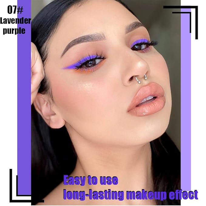 evpct Lavender Purple Matte Liquid Eyeliner Waterproof Smudge Proof, Purple Eye Liner Liquid Liner for Face Body Paint, Long-lasting Eyeliner Waterline Thin Quick-dry Eyeliners Eye Makeup Stay all Day