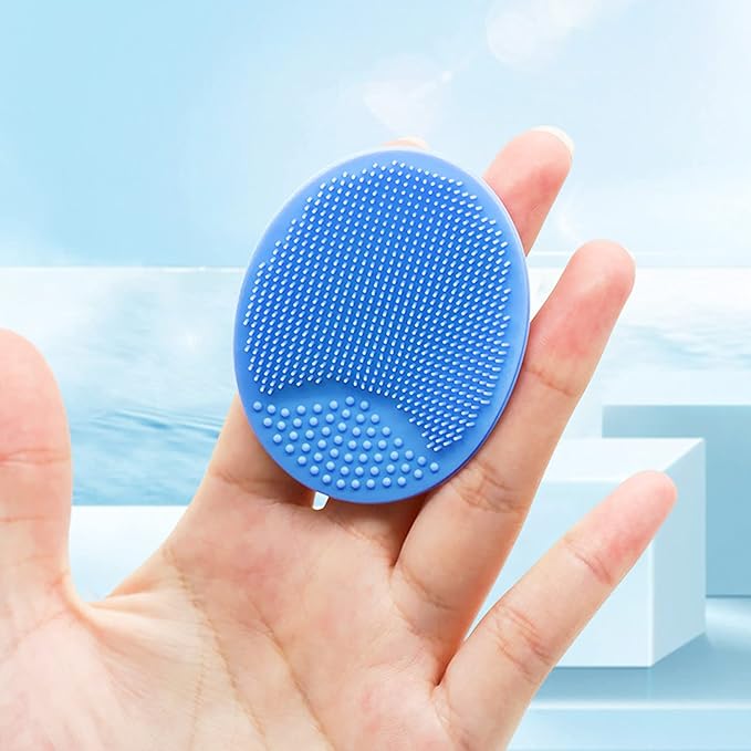 MR LION Baby Cradle Cap Brush, Baby Bath Brush, Silicone Massage Brush, Silicone Scrubbers Exfoliator Brush， Baby Brush for Cradle Cap and Dry Skin (Green & Blue & Pink & Purple)