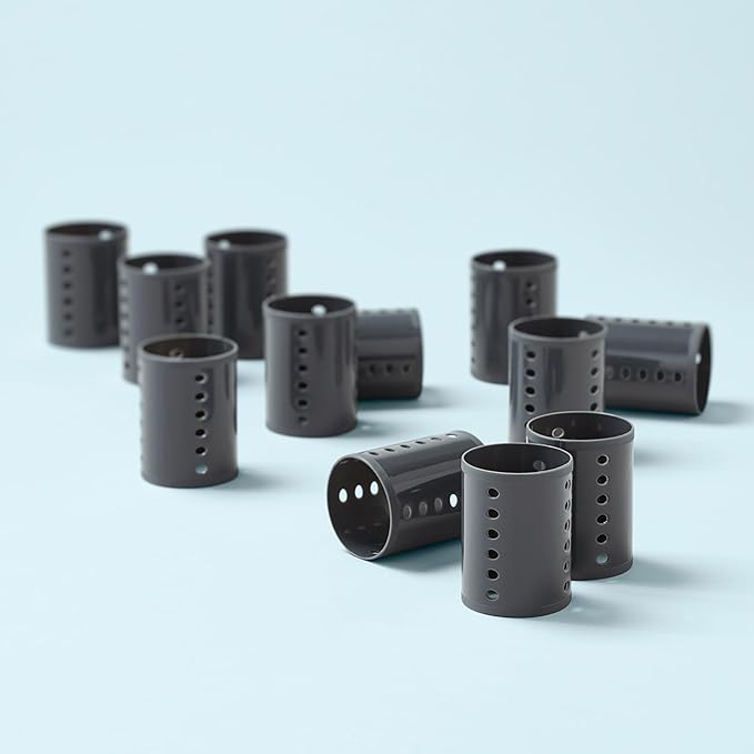 Diane 2-Inch Magnetic Hair Rollers, Secure Hold for Curls and Volume, Ideal for Styling with Pins, Picks, or Clips, Easy to Clean and Maintain, Grey, 12 Count