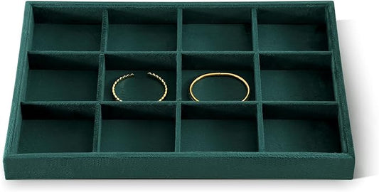 Jewelry Organizer Tray, Velvet Bracelet Display, Premium Jewelry Tray, Luxury Bangle Organizer,Green Watch Tray,Brooch Trays