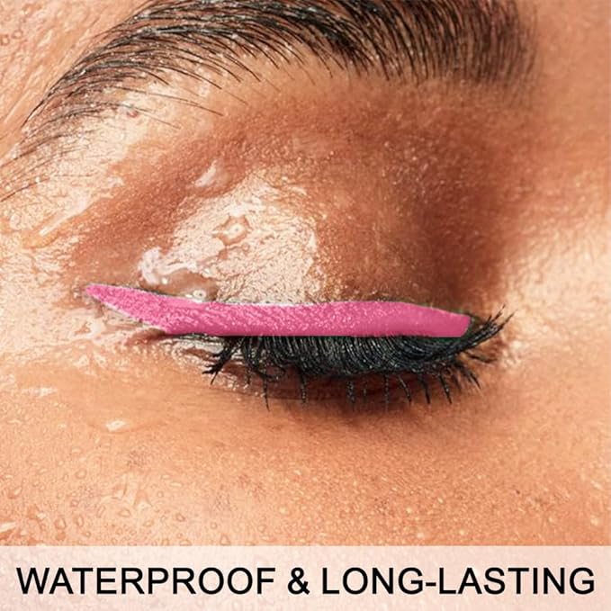 evpct 1Pcs Pink Waterproof Colored Eyeliner Liquid Eye Liner Set Long Lasiting Ultra-fine Speed Dry Colorful Liquid Eyeliner lapiz delineador de ojos contra el agua blanco para ojos de colores