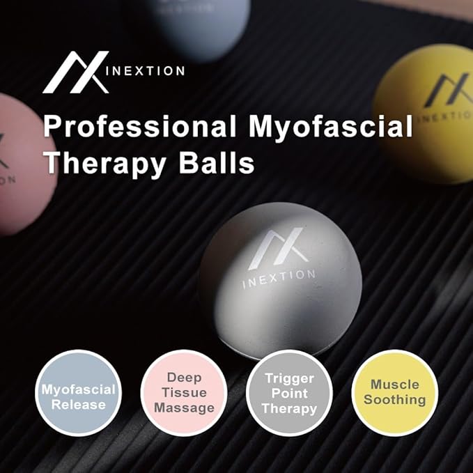 Therapy Massage Balls (2-Pack), High-Density Fascia Balls for Targeted Muscle Relaxation & Daily Recovery - 50D & 65D Hardness Options (Tranquil Blue + Dawn Yellow (65D+50D))
