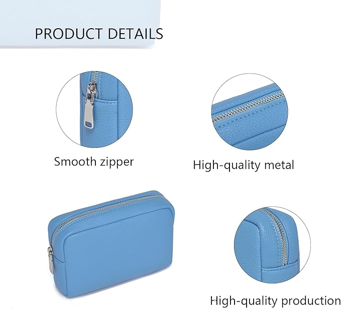 Makeup Bag Large Capacity Women's Classic Black Wash Bag Adjustable Partition Wash Brush and Cosmetic Carrying Bag (Gentian Blue)