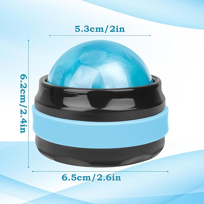 Coolrunner Massage Ball, Manual Roller Massager, 2-Pack Handheld Self Massage Therapy and Relax Full Body Tools for Sore Muscles, Shoulders, Neck, Arms, Legs, Back, Foot, Body (Blue+Pink)