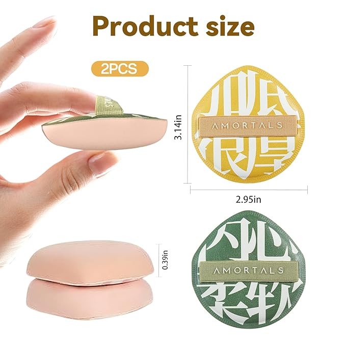Makeup Powder Puff Set with Free Storage Case 2PCS Blender Sponge for Cream Foundation and Loose Powder Soft Long Lasting Sponge Puff for Easy Flawless Makeup