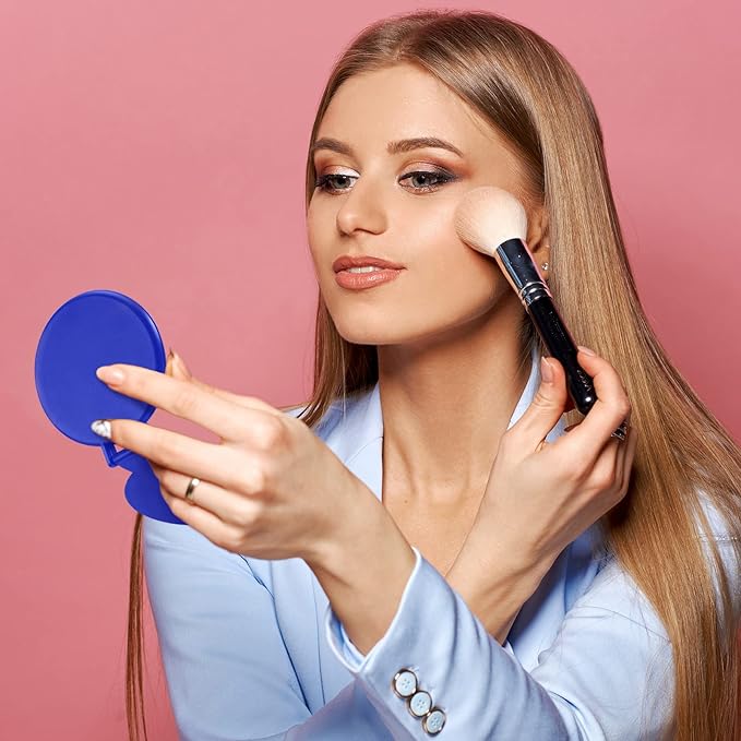 36 Pcs Compact Mirror Bulk Portable Round Makeup Mirror Mini Foldable for Purse Women Travel Daily Use Mother‘s Day Gifts (Royal Blue)