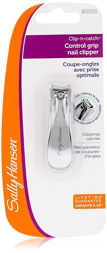 Sally Hansen Beauty Tools, Clip N' Catch-Control Grip Nail Clip with Catcher , 1 Count (Pack of 1)