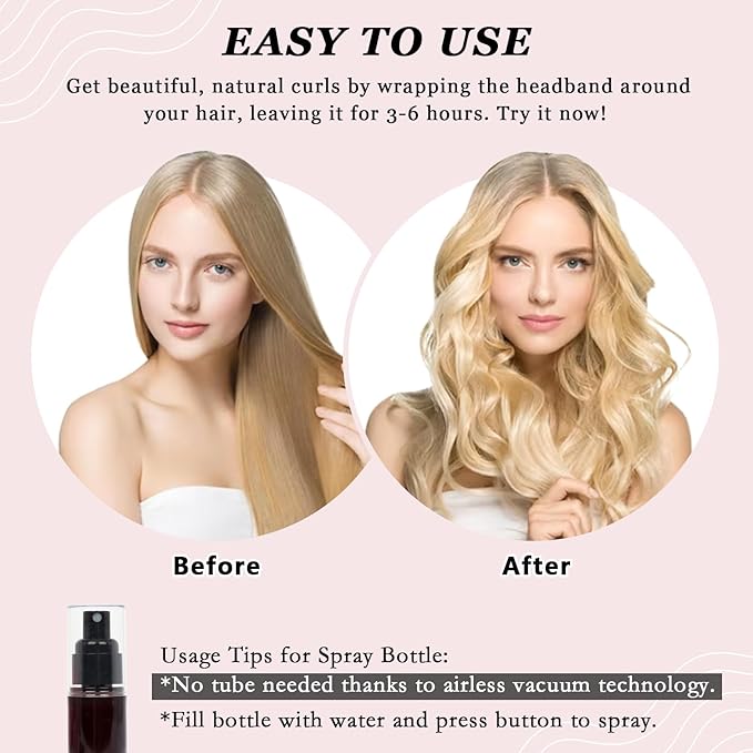 ZILAMPU No Heat Curling Rod Headband for Women and Girls, Overnight Velour Hair Roller Wrap for Long Curls - Leopard Print