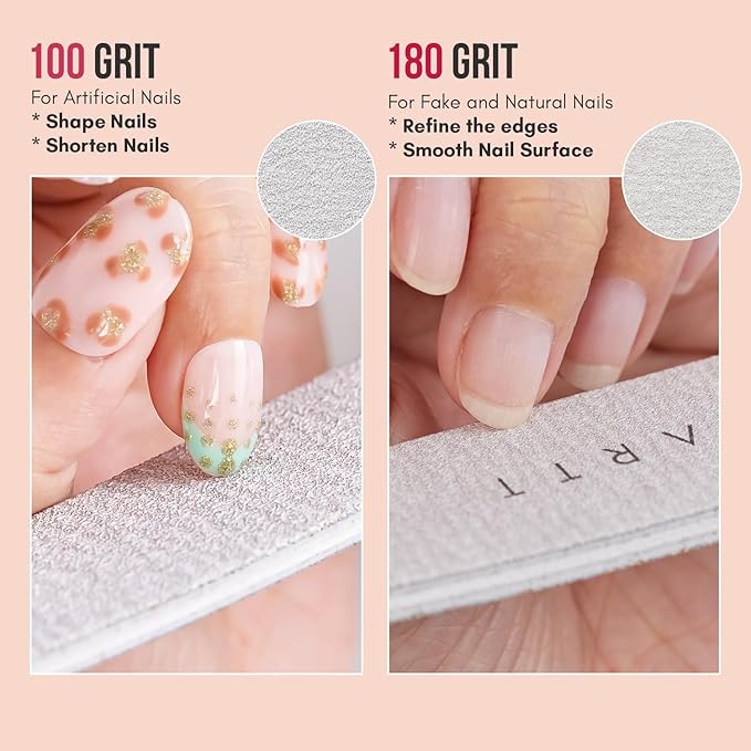 Makartt Nail File: Professional Nail Files, 100/180 Grit Emery Boards for Nails, 10 Pcs Zebra Doubled Sides Coarse Fingernail Filer for Acrylic and Extension Gel Removal Manicure Kit Salon Home Use