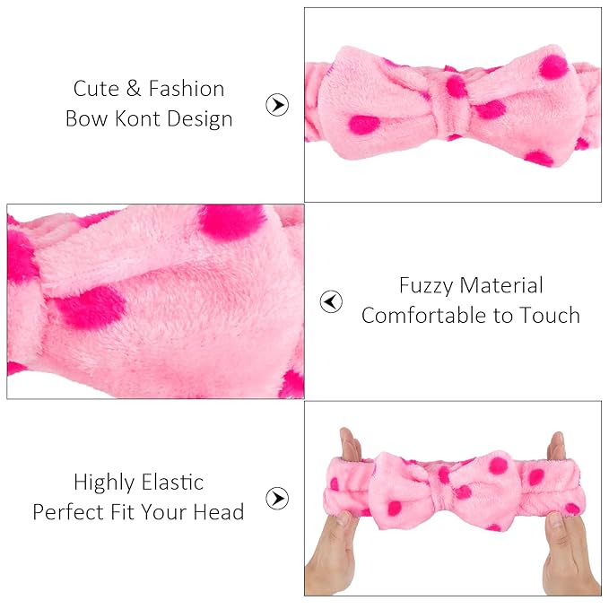 10 Pack Pink Skincare Headbands Set for Women Girls Spa Headband for Washing Face Bulk Valentine’s Day Party Favor & Gift Set Multiple Color