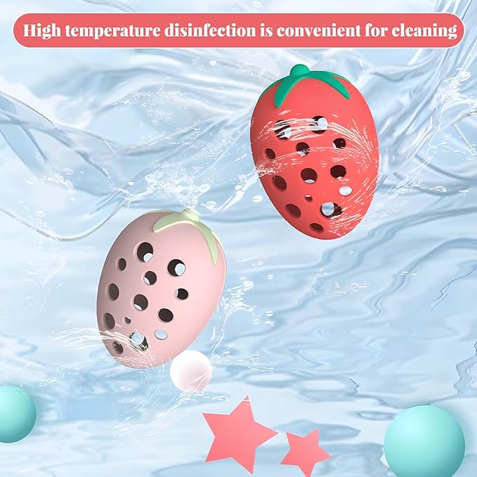 2Pcs Silicone Strawberry Makeup Sponge Holder - Reusable Travel Accessory for Makeup Sponges, Cases, and Skincare Organizers