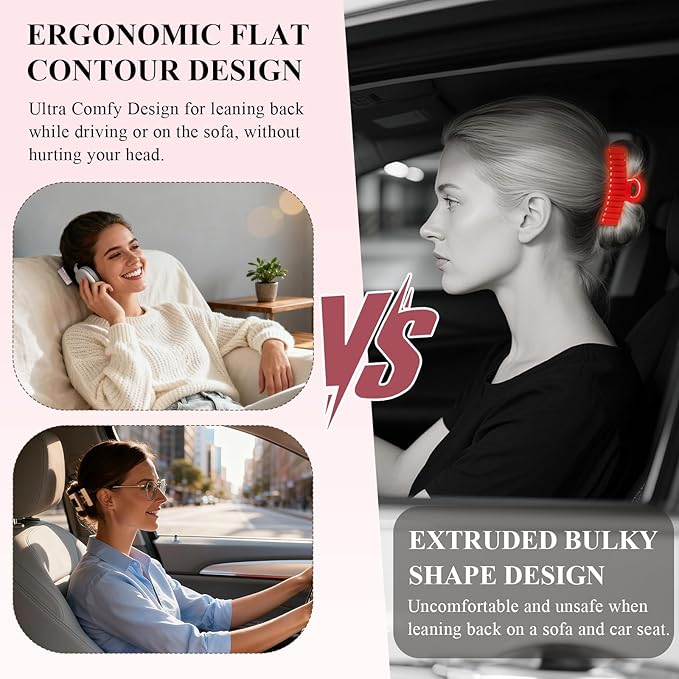 Large Flat Hair Claw Clips for Women Fine Thin Medium Thick Hair, Duckbill Strong Hold Non Slip Square Hair Clips, Cozy French Lay Down Hairclips, Pink, Blue, Brown, Khaki, 4 Pcs