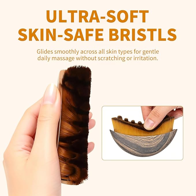 Lymphatic Contour Face Brush with Soft Bristles – Facial Sculpting Tool for Lymphatic Drainage, Dry Brushing & Gua Sha – Face Lifting, Contouring & Skin Detox Brush – 2 Pack