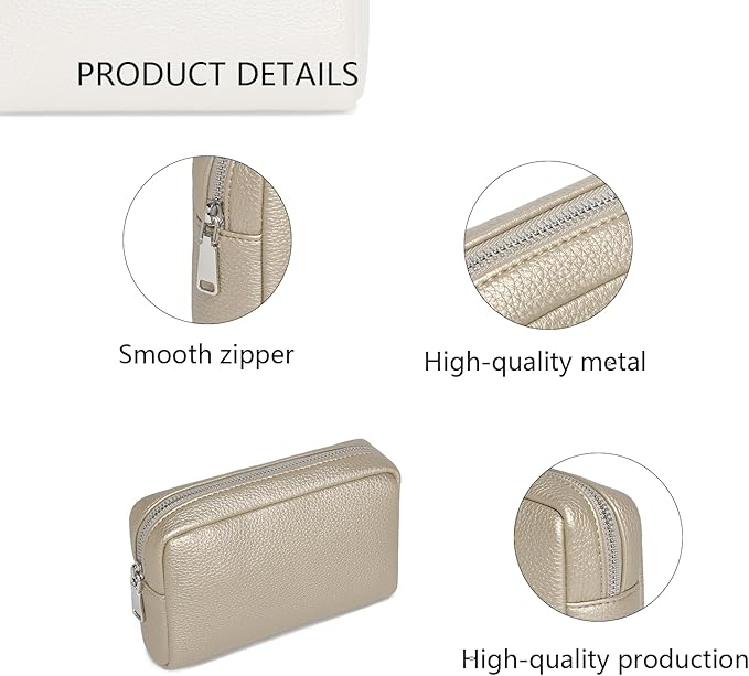 Makeup Bag Large Capacity Women's Classic Black Wash Bag Adjustable Partition Wash Brush and Cosmetic Carrying Bag (Pearl White Tea)