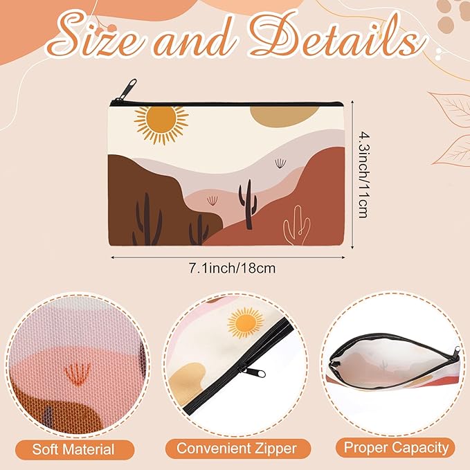 Reginary 20 Pieces Cosmetic Bag for Women, Roomy Makeup Bags with Zipper Toiletry Bag Pouch Travel Accessory Organizer Gifts, 7 x 4.3 Inches(Boho)
