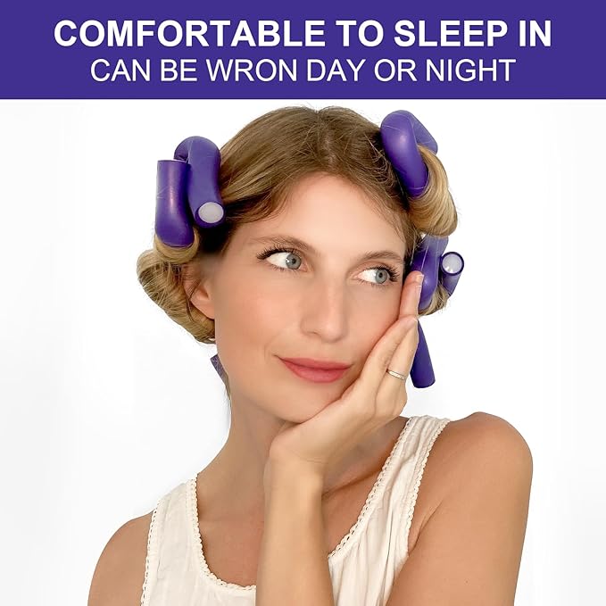 Heatless Hair Curlers Jumbo Flexible Curling Rods Bendable Twist Flexirod Soft Foam No Heat Hair Rollers for Long Medium Hair