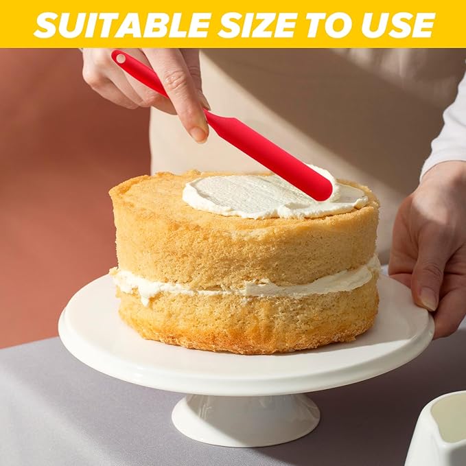 24pcs Jar Spatula,Silicone Jar Scraper with Long Handle,Jam Spreader Cake Cream Butter Spatulas, Silicone Spatula Waxing Applicator for Home Salon Body Use