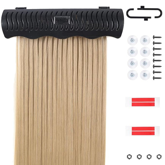 Hair Extension Holder holder for Washing,Styling, Packing and Storing,Hair Extension Holder holder for salons,bathrooms, beauty shops, cloakrooms.4 quick&easy Installation Modes With Tool.
