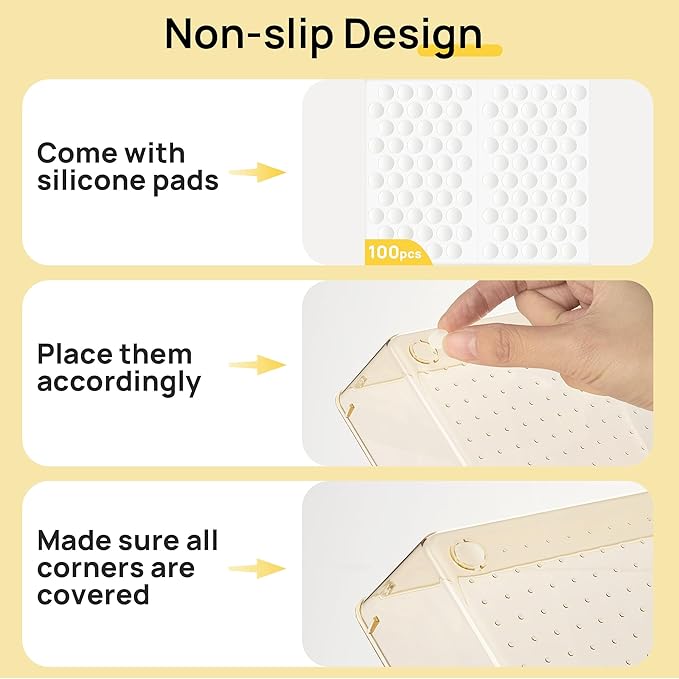 Vtopmart Clear Plastic Drawer Organizers for Bathroom (Clear Champagne)