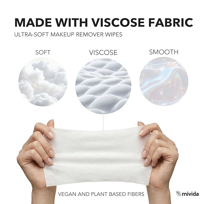 mivida Hypoallergenic Makeup Remover Wipes Bulk with Vitamin E, 500 count (10×50) Value box, Fragrance Free Makeup Wipes for Sensitive Skin, Gently Removes Makeup & Oil, Alcohol Free Facial Towelettes