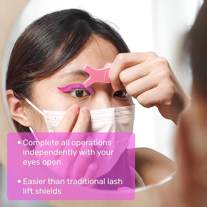 Libeauty Lash Lift Rods, Korean Glueless Lash Lift Pads, Designed for Open-eye Eyelash Lift, Self Adhesive Eyelash Perm Rods, Eyelash Lifting Tools & Supplies, 5 Sizes Pink
