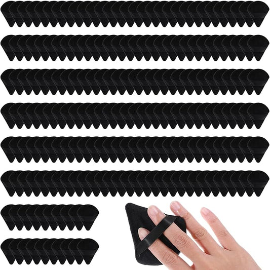 250 Pcs Powder Puff Face Soft Triangle Makeup Puff for Loose Powder Mineral Powder Body Powder Velour Cosmetic Foundation Wet Dry Sponge Makeup Tools (Black)