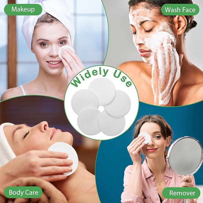 240+1 Pack White Compressed Facial Sponges, Luxiv Round Compress Face Cleaning Sponge for Estheticians Face Sponge Soft Compressed Makeup Sponges with Travel case (3.1", Count, 240)
