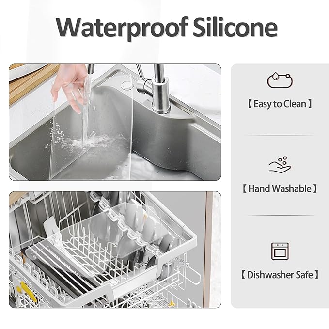 Silicone Makeup Mat for Vanity, 15.4" x 11.6" Heat Resistant Clear Desk Mat, Easy to Clean Water Vanity Protector Mat, Portable Makeup Accessories for Use While Traveling (Clear)