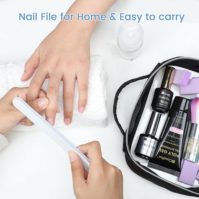 Nail Files, 50 PCS Fingernail Files 7" Long 80/100 Grit Emery Boards for Nails - Professional Nail File Bulk Washable for Acrylic, Gel, Dip Powder, and Poly Gel Nails