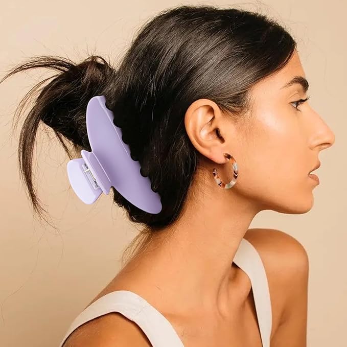 MAORULU Premium Durable Acetate Hair Claw Clips for Women Girls, 4 Inch Large Cute Jaw Clip for Thick or Thin Hair, Vintage Y2K Hair Clamps (Pastel Purple)
