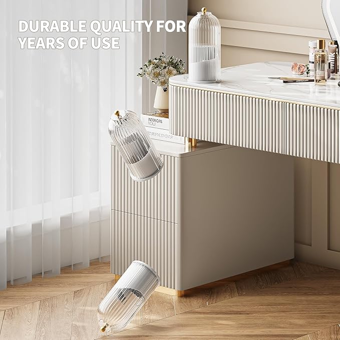 Dustproof Toothbrush Holder with Lid, 360 Rotating Countertop Electric Toothbrush Toothpaste Holders with Cover for Bathroom, 3 Slots Makeup Brush Holder with Lid for Vanity, Clear Grey