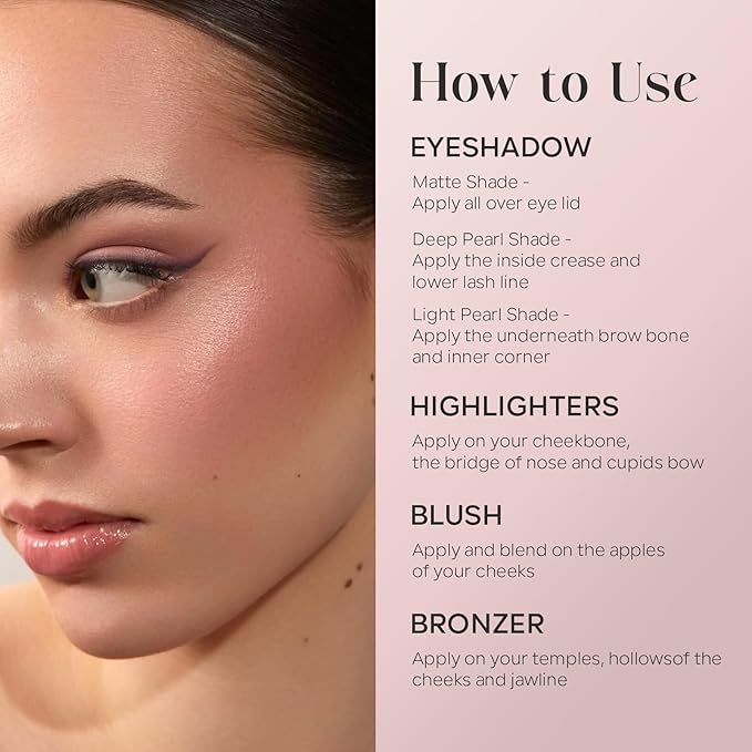 10 Color The Best of the Baked Makeup Palette, Full Size 4-in-1 Baked Powder Palette with Blush, Highlighters, Bronzer and 4 Eyeshadows, Travel-Friendly Compact, Highly Pigmented, Long Lasting