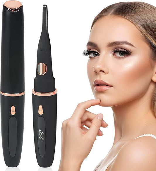 USB-Rechargeable Heated Eyelash Curler with LED Display - 3 Temp Settings, Mini Design, Safe Curling for Long-Lasting Natural Lashes