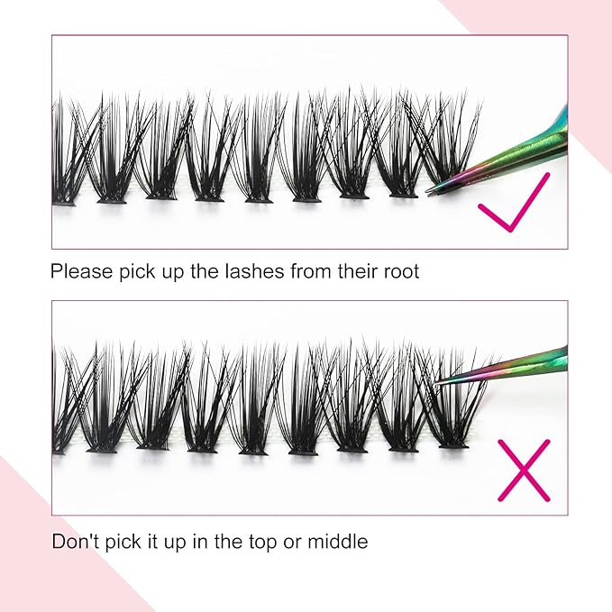Lash Clusters 10D 20D 30D 40D Individual Lashes Wispy Cluster Lashes DIY Eyelash Extension Eyelash Clusters Individual Lash Extension Supplies (40D-0.07D, 10mm)