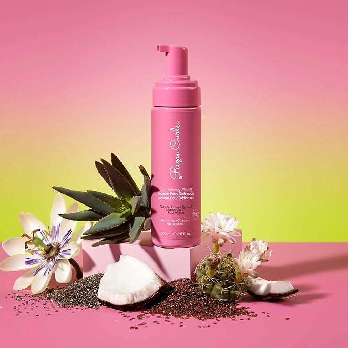 Rizos Curls Curl Defining Mousse – Lightweight Foam for Volume & Hydration – Shine & Definition for Every Curl Pattern: Wavy, Curly, Coily 1a–4c Hair Types – Sulfate & Paraben Free | Hydrate & Define, Volume & Definition, Frizz Free Shine