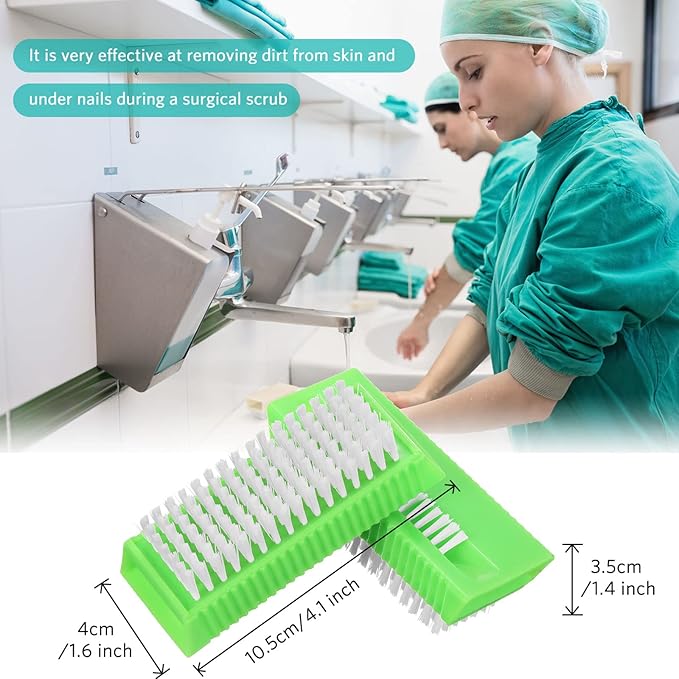 Boao 5 Pcs Hand Scrub Brushes for Nail Cleaning Fingernail Brush Soft Non Disposable Scrub Brush Plastic Hands Nail Cleaning Brushes for Men Women Kids (Green)