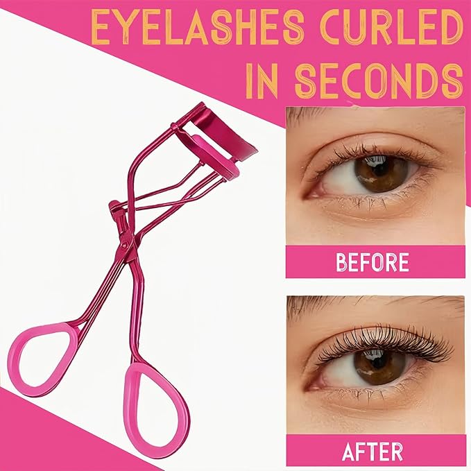 Professional Eyelash Curler with Lash Comb – Award-Winning Design – Pinch-Free, Effortless Curl for a Lash-Lift Effect in Seconds, Perfect for Home or Travel, Rose