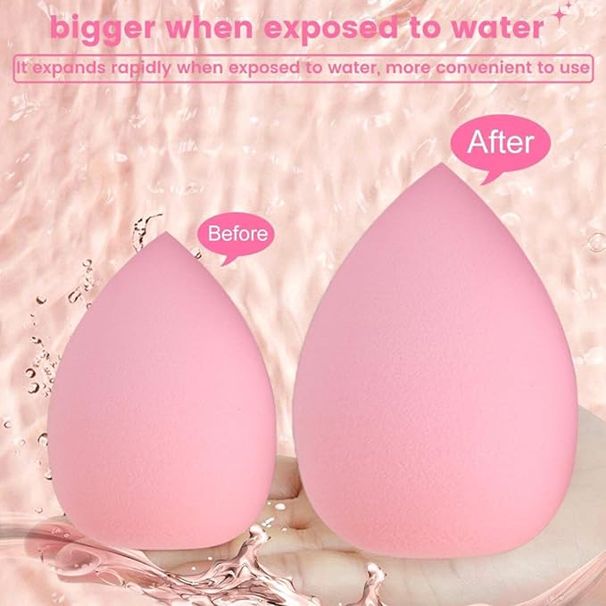 suniya Skincare Face Wash Spa Headband and Wristband Set Makeup Sponges Set Face Soft Triangle Makeup Puff Sponge Pieces Powder Puff Women and Teen Girl Gifts Trendy Stuff （Purple）