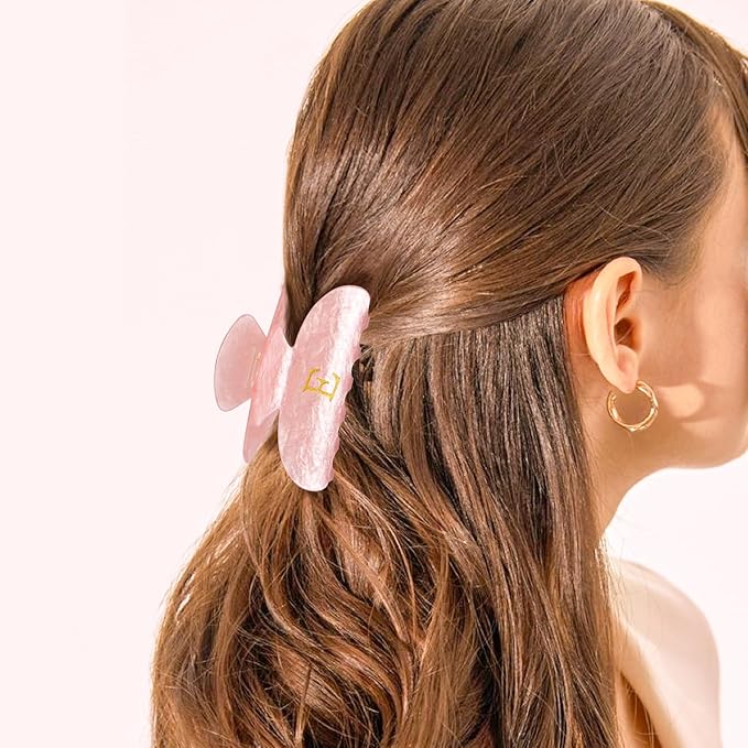 Personalized Birthday Gifts for Daughter,Initial Cute Hair Clips Hair Claws for Women Friends Female Friendship Girlfriend Wife Gifts Idea - Pink,O