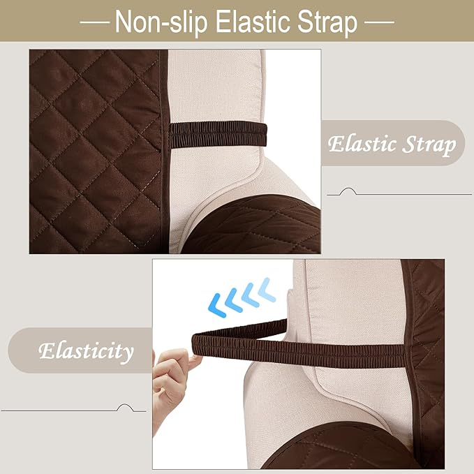 Reversible Oversized Sofa Covers Couch Cover Furniture Protector for Dogs Elastic Straps Water Resistant(XLSofa,Brown/Beige)