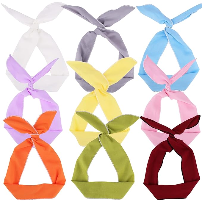 Wire Headbands for Women and Girls - 9 Pcs Cute Wired Bow Twist Hair Accessories