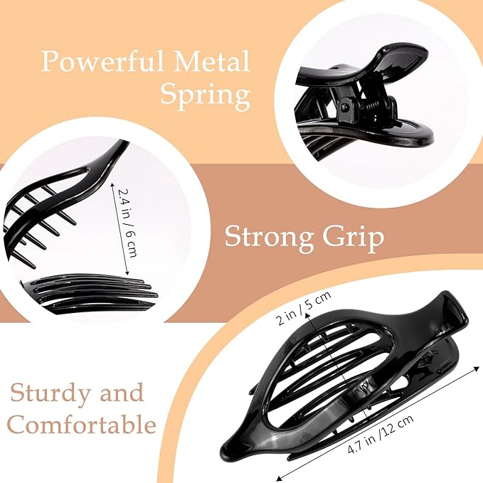 Flat Hair Clips Lay Down Hair Clips for Thick Thin Hair Barrettes for Women Alligator Clips 3Pcs Duck Billed Accessories for Women